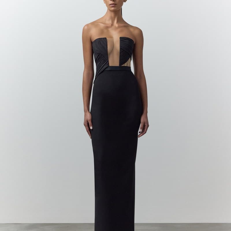 The original product photo of the same black gown.